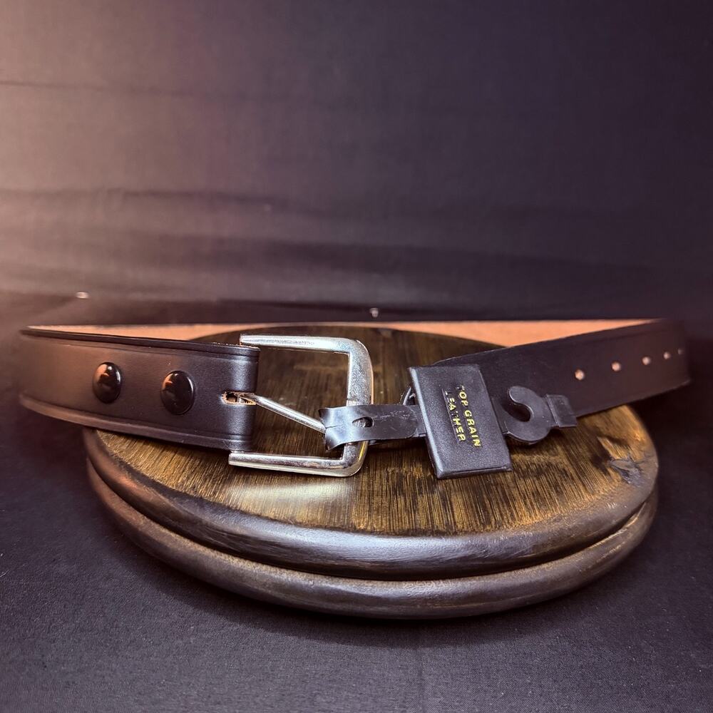Top Grain Leather USPS Certified Belt Size 30" Black Plain Leather 7160-1